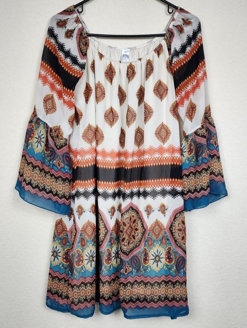 Vintage Boho Tunic Blouson Dress